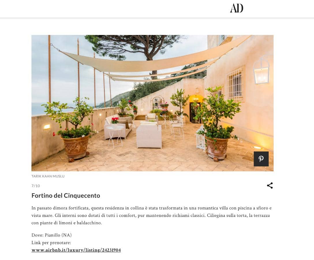 Reportaje de Architectural Digest Italia de octubre de 2023 con fotografía de Tarik Kaan Muslu.